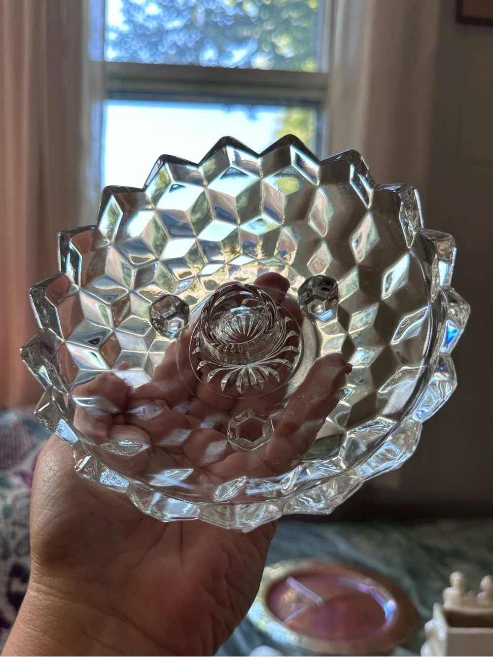 Vintage Fostoria Crystal Taper Candle Dishes - Pair in Excellent Condition